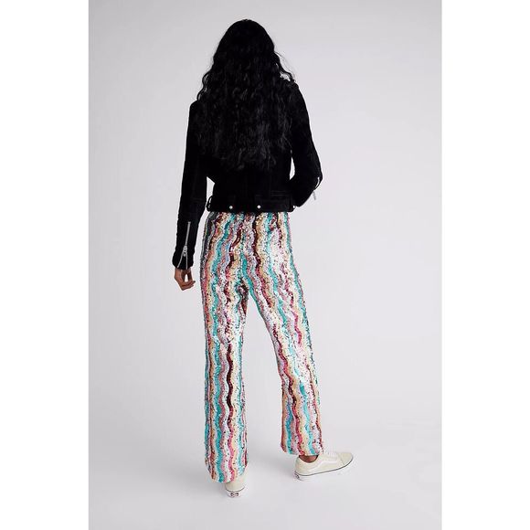 New Free People Disco Flare Pants sz 4 - Picture 2 of 6